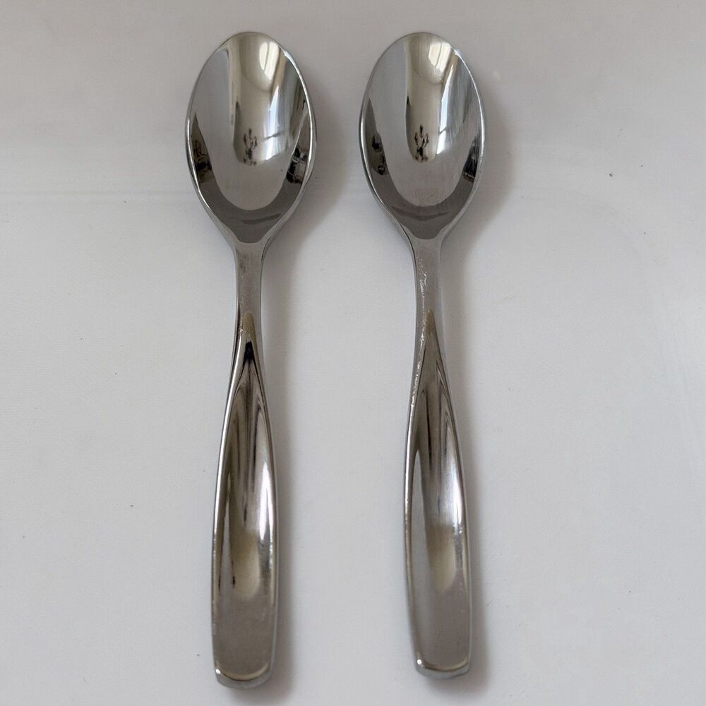 2pc Gourmet Settings Vault Demitasse Spoons 5 1/8” Stainless-Glossy